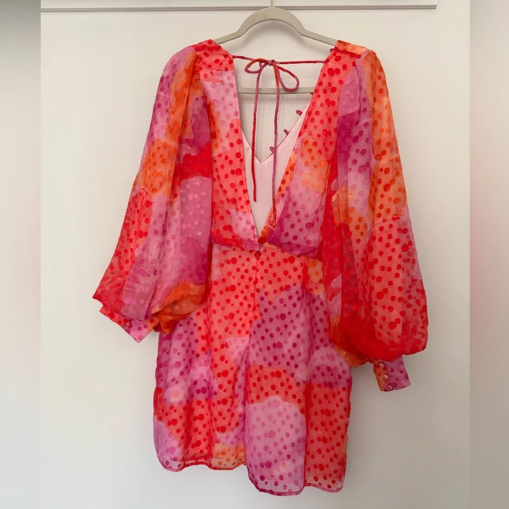 ASOS colorful long sleeve mini dress size 12 - Picture 3 of 4